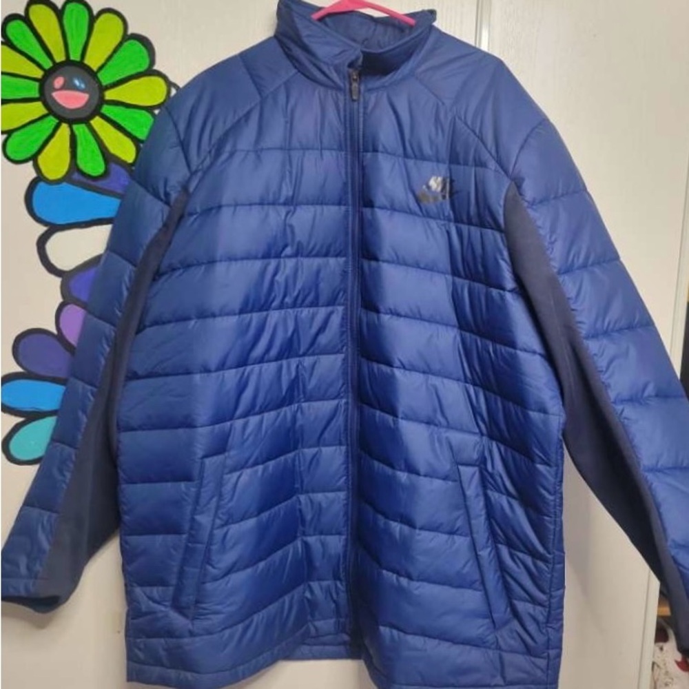 Mens Nike Lightweight Puff Coat Blue Size XXL